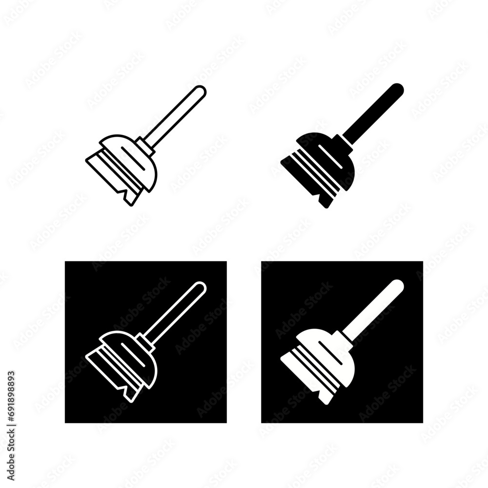 Canvas Prints broom vector icon