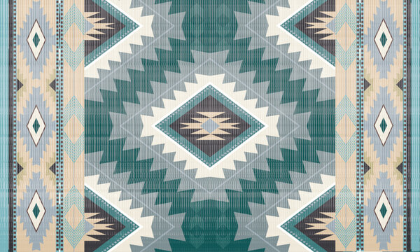 Navajo tribal vector seamless pattern. Native American ornament. Ethnic South Western decor style. Boho geometric ornament. Vector seamless pattern. Mexican blanket, rug. Woven carpet illustration
