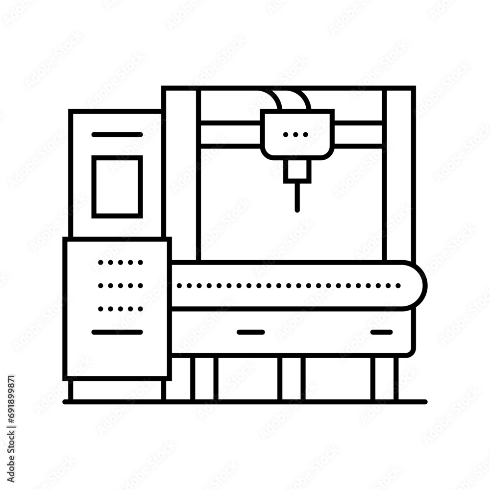 Aufkleber cnc machine manufacturing engineer line icon vector. cnc machine manufacturing engineer sign. isolat