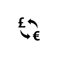 Exchange Pound to Euro icon isolated on white background 