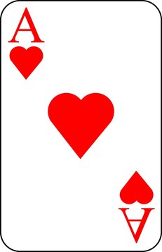carta da gioco rossa, asso di cuori