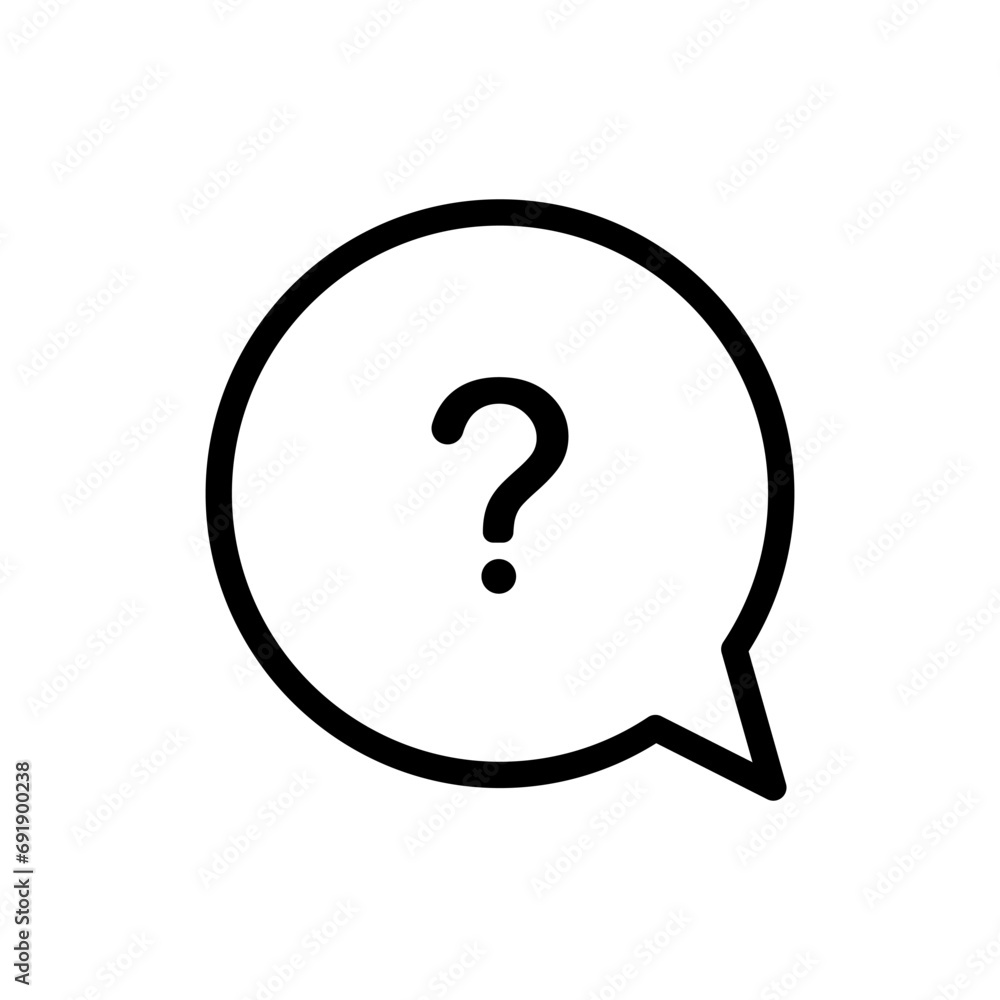 Aufkleber question mark message bubble mockup. outline, question mark speech bubble, message bubble. vector ic