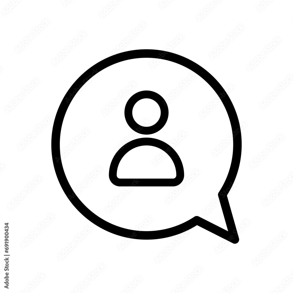 Aufkleber man message bubble mockup. outline, man speech bubble, message bubble. vector icon