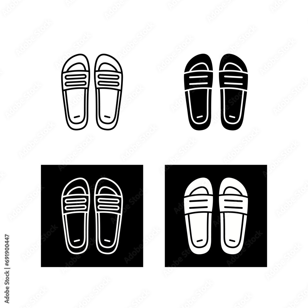 Wall mural slippers vector icon