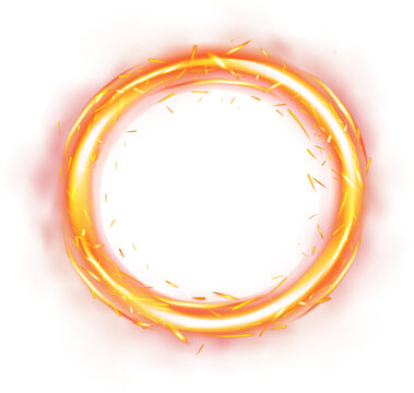 Glowing Fire Neon Circle