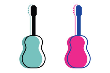 guitar vector element illustration. flat icon style. suitable for music element