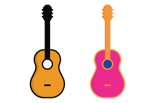 guitar vector element illustration. flat icon style. suitable for music element