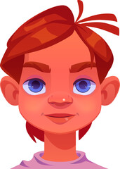 Cartoon Boy Face Portrait