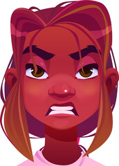 Angry Teenage Girl Face