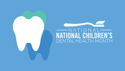 Vector illustration on the theme of National Children's dental health month observed each year during February.banner, Holiday, poster, card and background design.