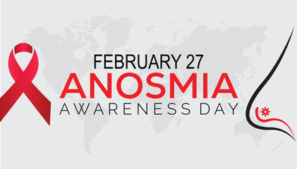 Vector illustration on the theme of Anosmia Awareness Day observed each year during February.banner, Holiday, poster, card and background design.