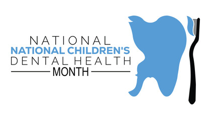 Vector illustration on the theme of National Children's dental health month observed each year during February.banner, Holiday, poster, card and background design.