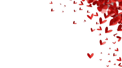 Happy Valentine's Day, paper cut heart isolated on transparent background, Generative ai.