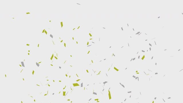 Golden and Silver confetti party popper explosions on white and green backgrounds, 4K greeting