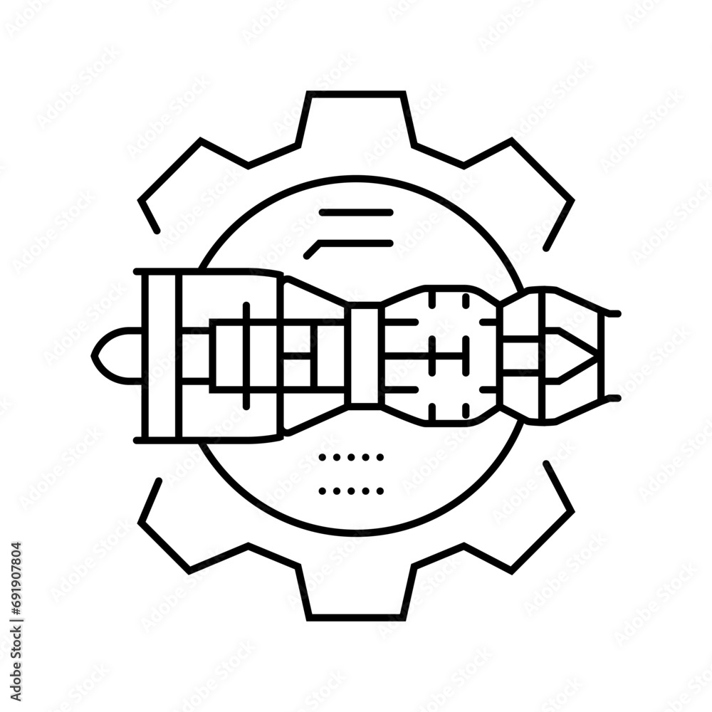 Poster aerospace engineering mechanical engineer line icon vector. aerospace engineering mechanical enginee