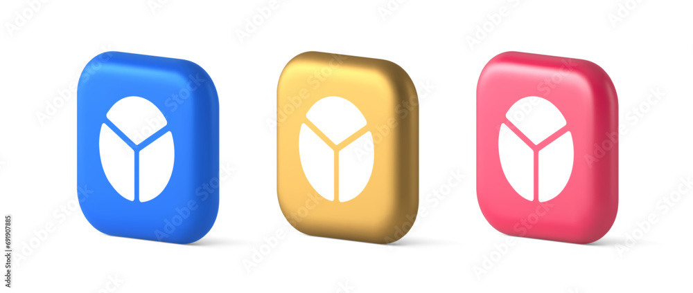 Aufkleber chart pie three section button financial presentation business analyzing web app 3d icon