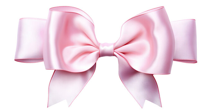 Pink ribbon and bow, cut out
