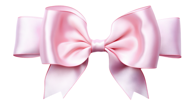 Pink ribbon and bow, cut out