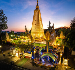 Aerial view of Wat Phra That Nong Bua, in Ubon, Thailand