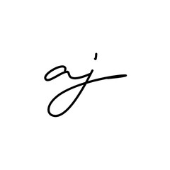 A hand-drawn signature logo design template	