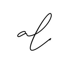 A hand-drawn signature logo design template	