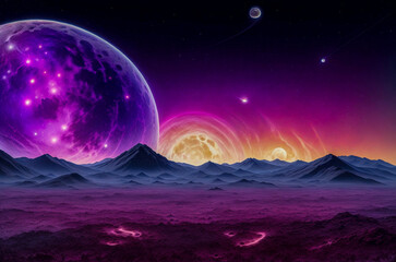 stars nebula abstraction planet satellites
