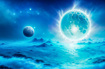 stars nebula abstraction planet satellites