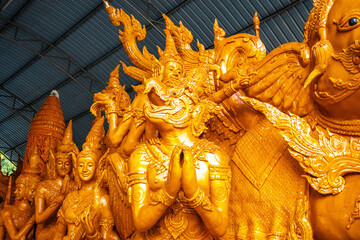 Wax carvings and sculptures in Wat Phra That Nong Bua, in Ubon, Thailand