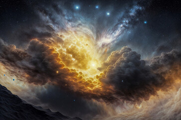 stars nebula abstraction planet satellites