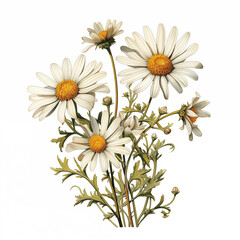 Fototapeta premium White daisies on white background