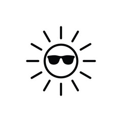 sun with a sunglasses icon vector summer icon