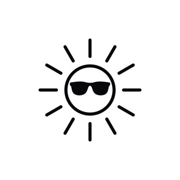 sun with a sunglasses icon vector summer icon