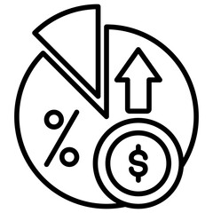 Profit Pie icon in outline style.