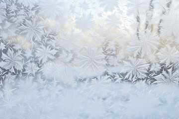 Fototapeta na wymiar Frost pattern decorating the window