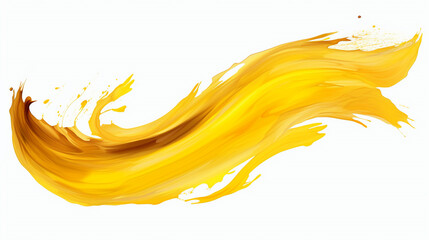 Fototapeta premium Vivid Elegance: Yellow Watercolor Brush Strokes Isolated on Transparent Background