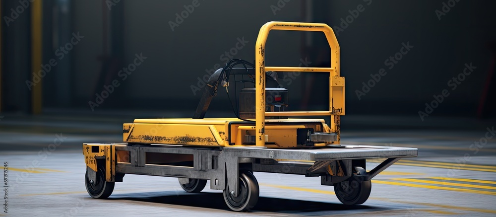 Aufkleber a hand lifting cart which is using for lifting and relocate a small heavy object in the factory clos