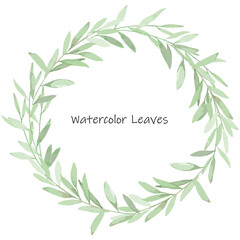 Watercolor green leaves elements. Collection botanical vector isolated on white background suitable for Wedding Invitation, save the date, thank you, or greeting card.