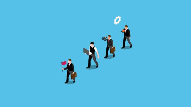 Business people with target and prediction