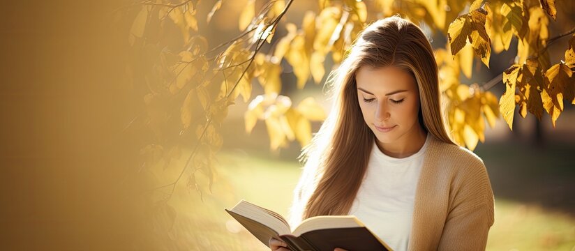 A close up of a christian woman reading the bible Very shallow depth of fields. Copy space image. Place for adding text