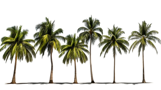 Palm Trees isolated on white background. Generative AI.