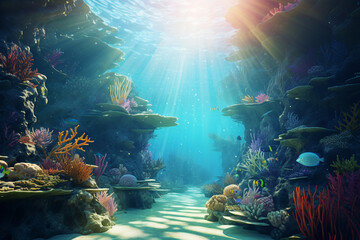 Obraz na płótnie Canvas underwater scene with coral reef