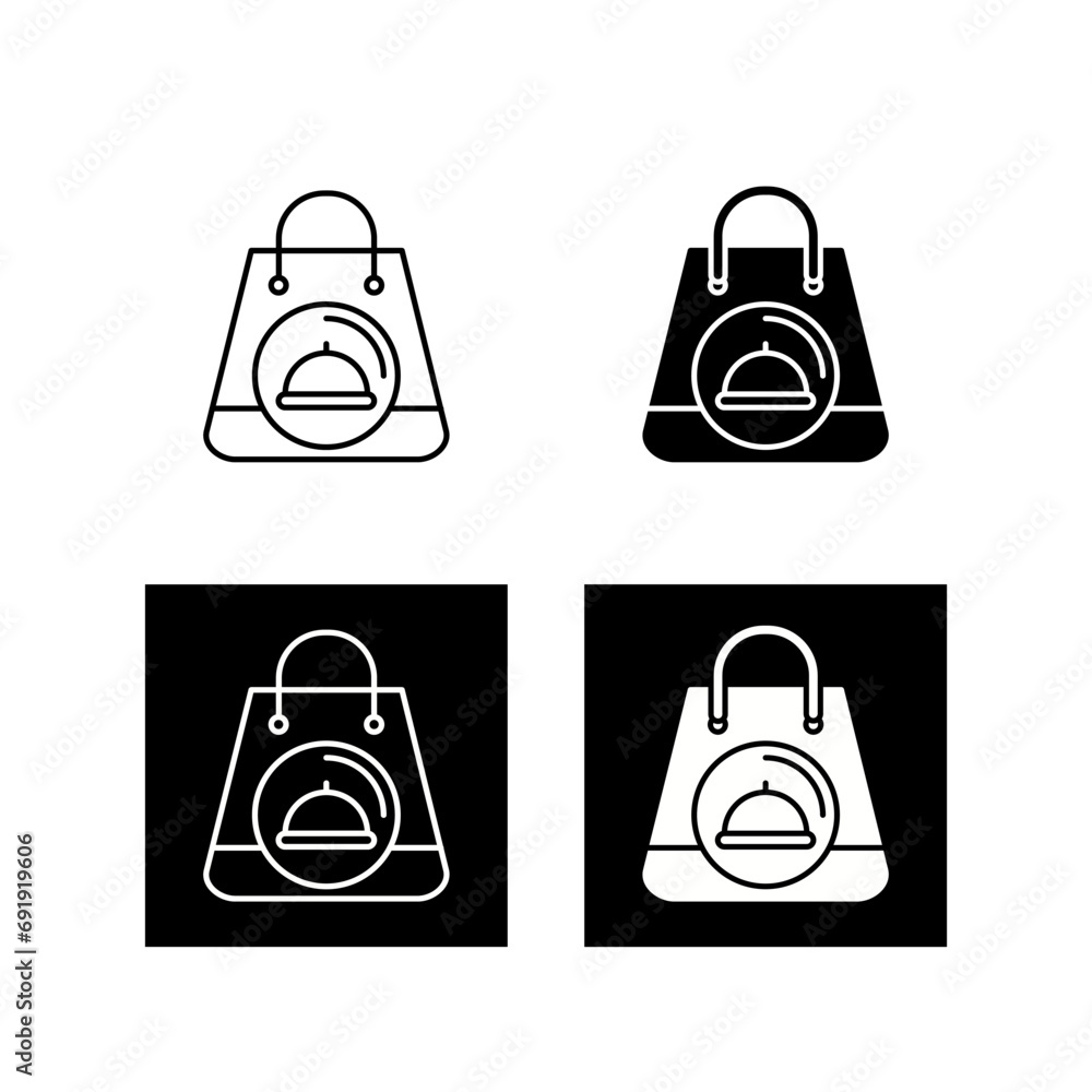 Sticker bag vector icon