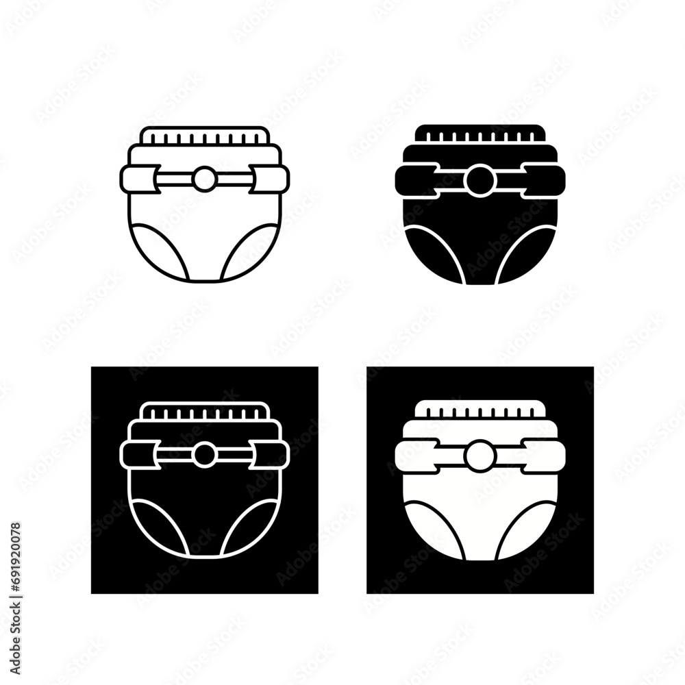 Poster diaper vector icon