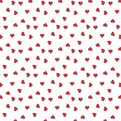 Cute seamless pattern of red hearts