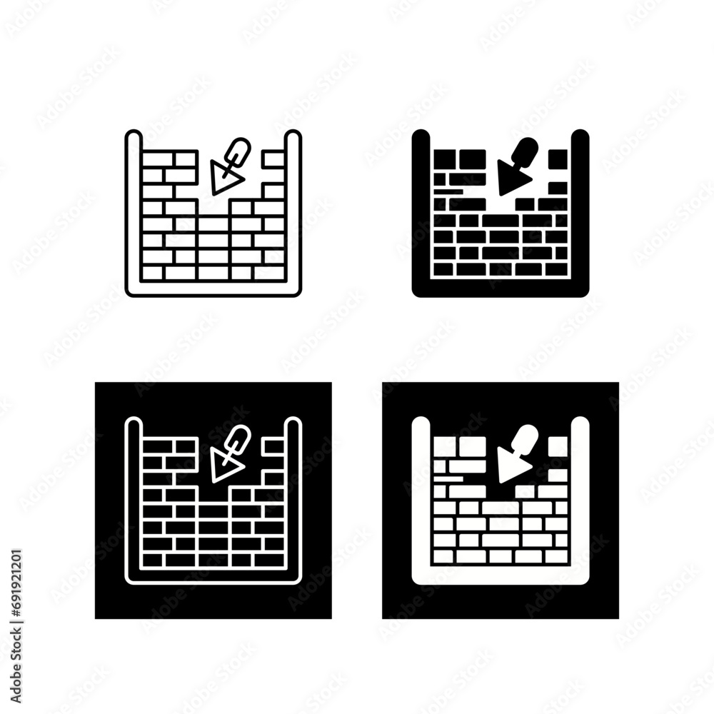 Wall mural masonry vector icon