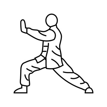 tai chi practice taoism line icon vector. tai chi practice taoism sign. isolated contour symbol black illustration