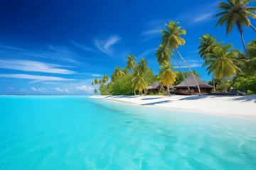 Papier Peint photo Lavable Turquoise Maldives Islands Ocean Tropical Beach
