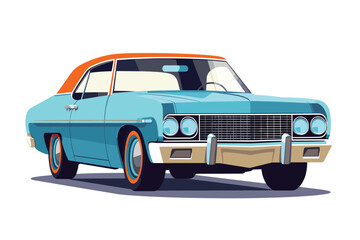 Vintage Retro American car vector art illustration classic car design