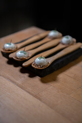 Luxurious buffet spread at a high-end restaurant table.