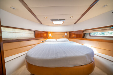 yacht interior. luxury boat inside